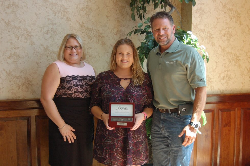 Hannah Roy of Dover, Delaware and daughter of Frank Wildermuth, Conversion Coordinator, is studying Business Administration at Delaware Technical Community College. Left to right, are Lisa Wildermuth, spouse of Frank Wildermuth; Hannah; and Frank Wildermuth. 