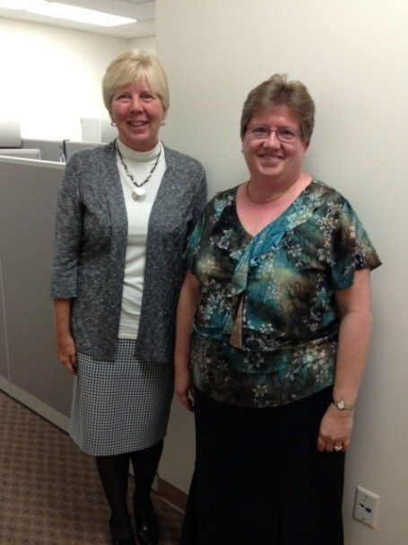 Left to right, are Ellen Davies, Operations Assistant II; and Janet McCabe, Customer Care Solutions Analyst.

